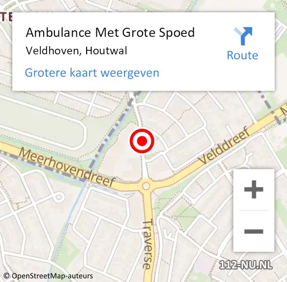 Locatie op kaart van de 112 melding: Ambulance Met Grote Spoed Naar Veldhoven, Houtwal op 12 juni 2015 08:11
