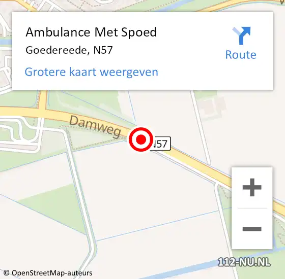 Locatie op kaart van de 112 melding: Ambulance Met Spoed Naar Goedereede, N57 R op 12 juni 2015 10:54