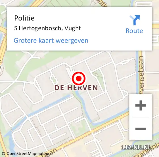 Locatie op kaart van de 112 melding: Politie S Hertogenbosch, Vught op 12 juni 2015 12:48