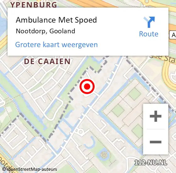 Locatie op kaart van de 112 melding: Ambulance Met Spoed Naar Nootdorp, Gooland op 12 juni 2015 15:05