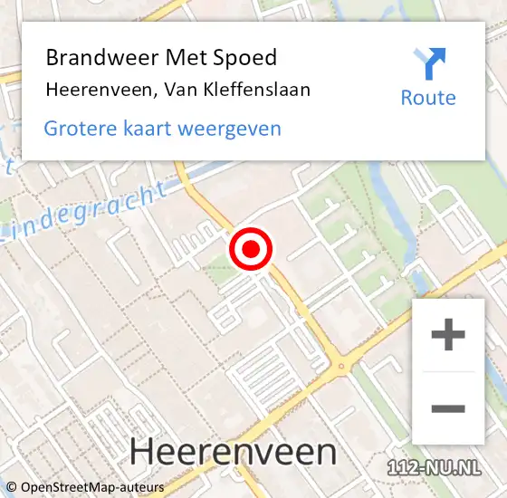 Locatie op kaart van de 112 melding: Brandweer Met Spoed Naar Heerenveen, Van Kleffenslaan op 12 juni 2015 17:29