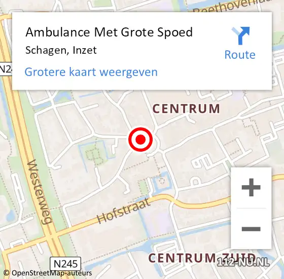 Locatie op kaart van de 112 melding: Ambulance Met Grote Spoed Naar Schagen, Sierkersstraat op 14 juni 2015 00:32