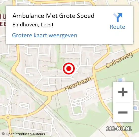 Locatie op kaart van de 112 melding: Ambulance Met Grote Spoed Naar Eindhoven, Leest op 14 juni 2015 23:08