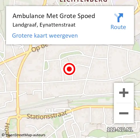 Locatie op kaart van de 112 melding: Ambulance Met Grote Spoed Naar Landgraaf, Eynattenstraat op 11 november 2013 05:47