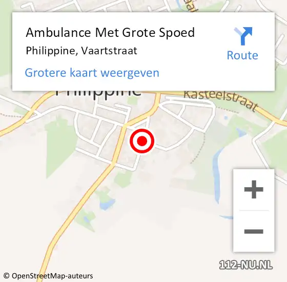 Locatie op kaart van de 112 melding: Ambulance Met Grote Spoed Naar Philippine, Vaartstraat op 17 juni 2015 06:58