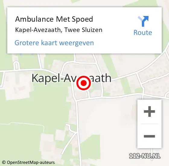 Locatie op kaart van de 112 melding: Ambulance Met Spoed Naar Kapel-Avezaath op 18 juni 2015 09:08