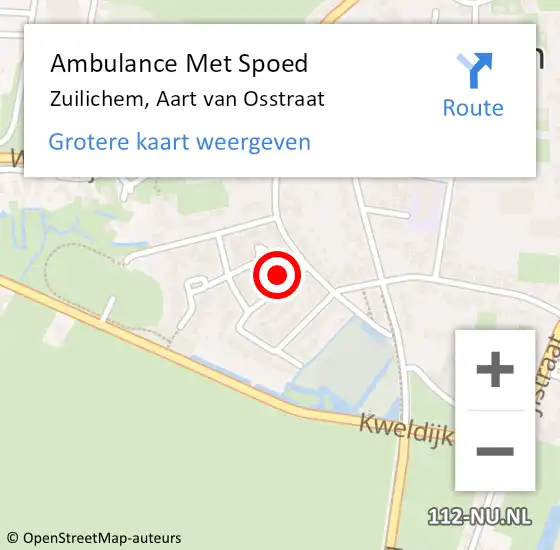 Locatie op kaart van de 112 melding: Ambulance Met Spoed Naar Zuilichem, Aart van Osstraat op 18 juni 2015 09:54