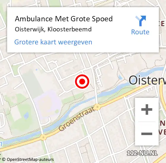 Locatie op kaart van de 112 melding: Ambulance Met Grote Spoed Naar Oisterwijk, Kloosterbeemd op 18 juni 2015 16:20