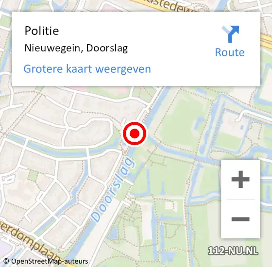 Locatie op kaart van de 112 melding: Politie Nieuwegein, Doorslag op 19 juni 2015 08:47