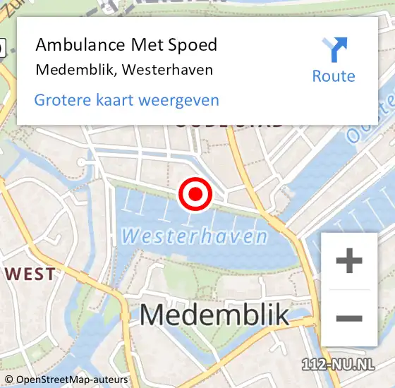 Locatie op kaart van de 112 melding: Ambulance Met Spoed Naar Medemblik, Westerhaven op 19 juni 2015 22:24