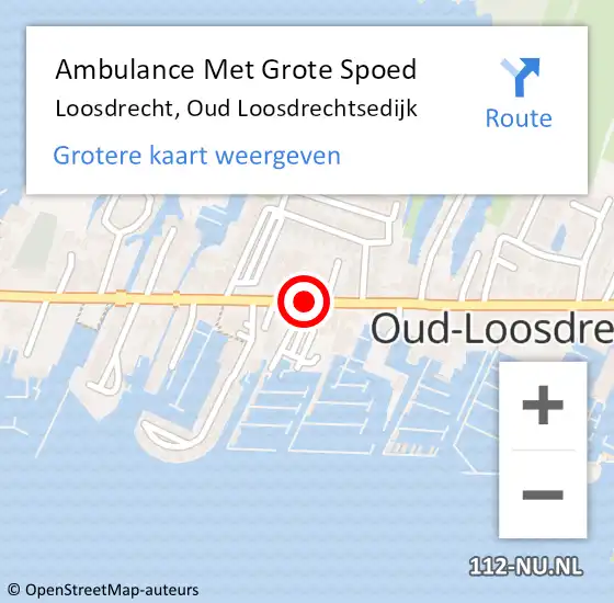 Locatie op kaart van de 112 melding: Ambulance Met Grote Spoed Naar Loosdrecht, Oud Loosdrechtsedijk op 21 juni 2015 11:53