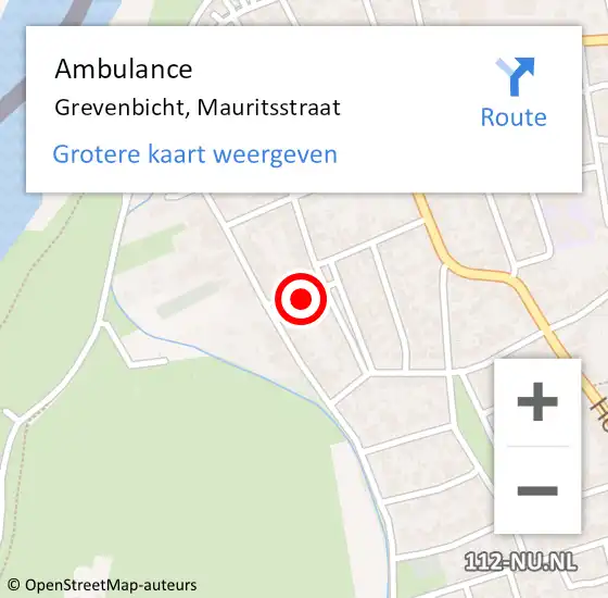 Locatie op kaart van de 112 melding: Ambulance Grevenbicht, Mauritsstraat op 11 november 2013 18:31