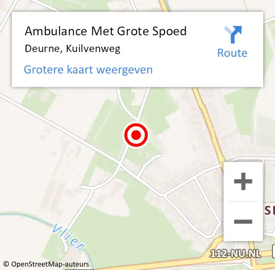 Locatie op kaart van de 112 melding: Ambulance Met Grote Spoed Naar Deurne, Kuilvenweg op 23 juni 2015 13:52