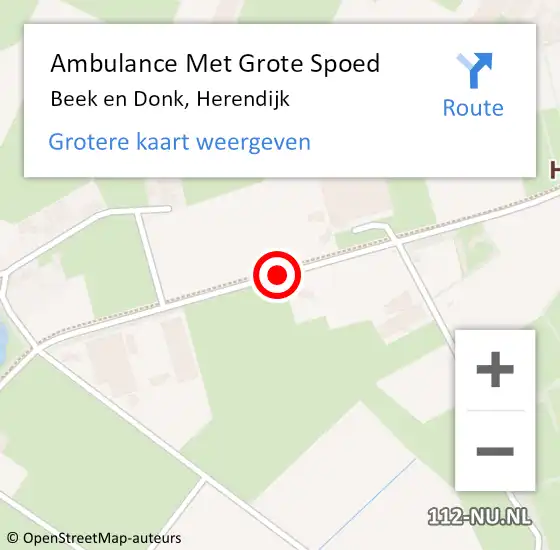 Locatie op kaart van de 112 melding: Ambulance Met Grote Spoed Naar Beek en Donk, Herendijk op 25 juni 2015 08:43