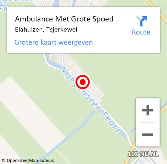 Locatie op kaart van de 112 melding: Ambulance Met Grote Spoed Naar Elahuizen, Tsjerkewei op 25 juni 2015 10:30