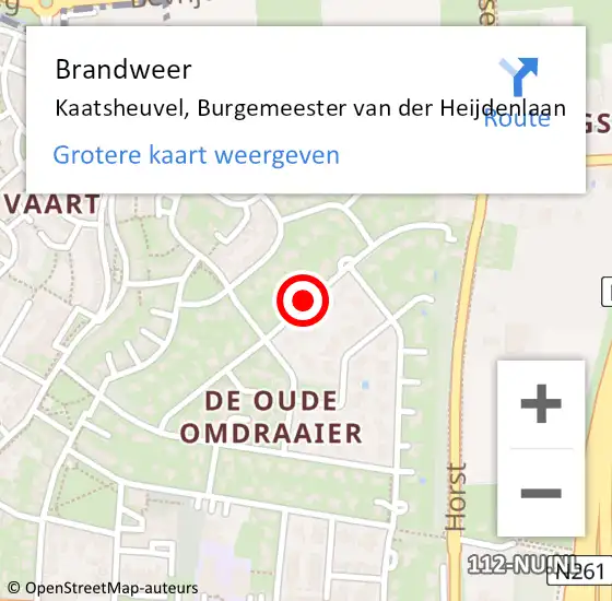 Locatie op kaart van de 112 melding: Brandweer Kaatsheuvel, Burgemeester van der Heijdenlaan op 25 juni 2015 20:46
