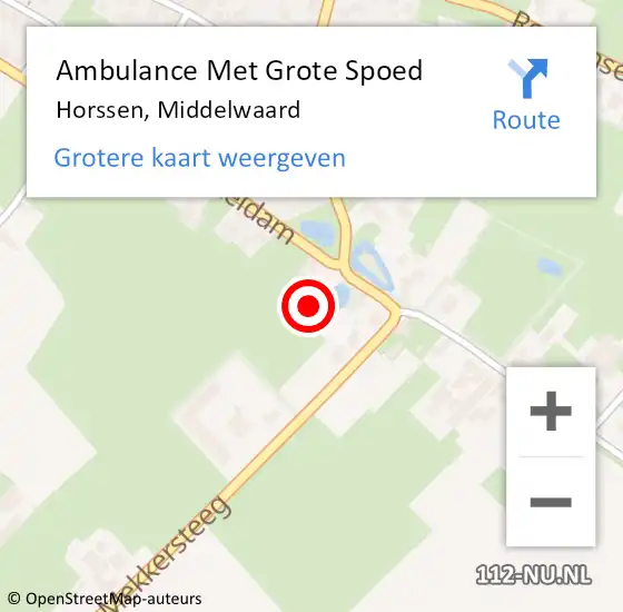 Locatie op kaart van de 112 melding: Ambulance Met Grote Spoed Naar Horssen, Middelwaard op 26 juni 2015 12:00