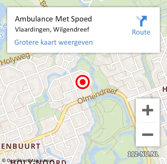 Locatie op kaart van de 112 melding: Ambulance Met Spoed Naar Vlaardingen, Wilgendreef op 27 juni 2015 07:30