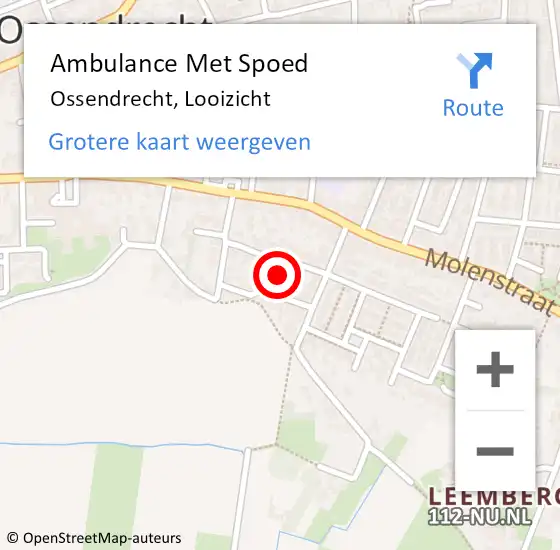 Locatie op kaart van de 112 melding: Ambulance Met Spoed Naar Ossendrecht, Looizicht op 12 november 2013 11:01
