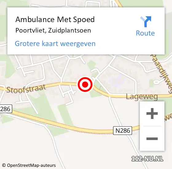 Locatie op kaart van de 112 melding: Ambulance Met Spoed Naar Poortvliet, Zuidplantsoen op 27 juni 2015 22:08