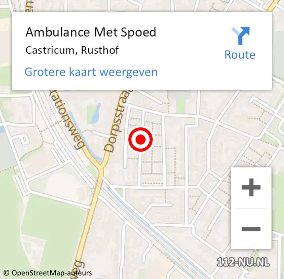Locatie op kaart van de 112 melding: Ambulance Met Spoed Naar Castricum, Rusthof op 28 juni 2015 08:48