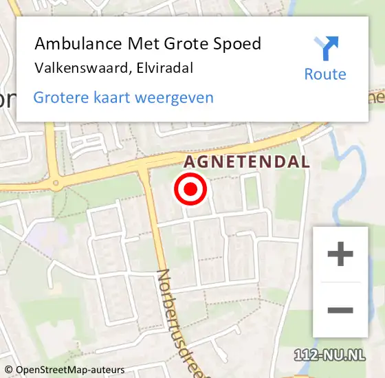 Locatie op kaart van de 112 melding: Ambulance Met Grote Spoed Naar Valkenswaard, Elviradal op 28 juni 2015 17:32