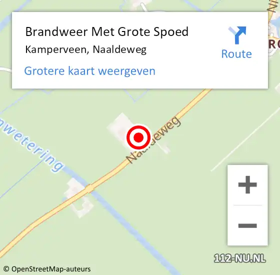 Locatie op kaart van de 112 melding: Brandweer Met Grote Spoed Naar Kamperveen, Naaldeweg op 29 juni 2015 09:51