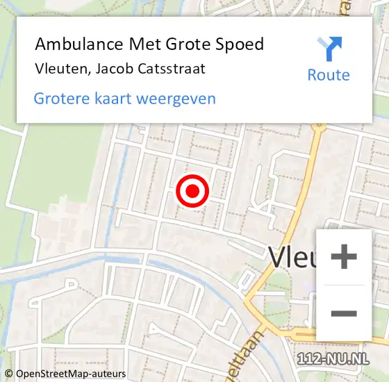 Locatie op kaart van de 112 melding: Ambulance Met Grote Spoed Naar Vleuten, Jacob Catsstraat op 29 juni 2015 12:36