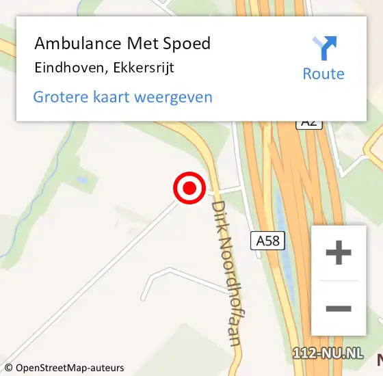 Locatie op kaart van de 112 melding: Ambulance Met Spoed Naar Eindhoven, Ekkersrijt op 30 juni 2015 11:24