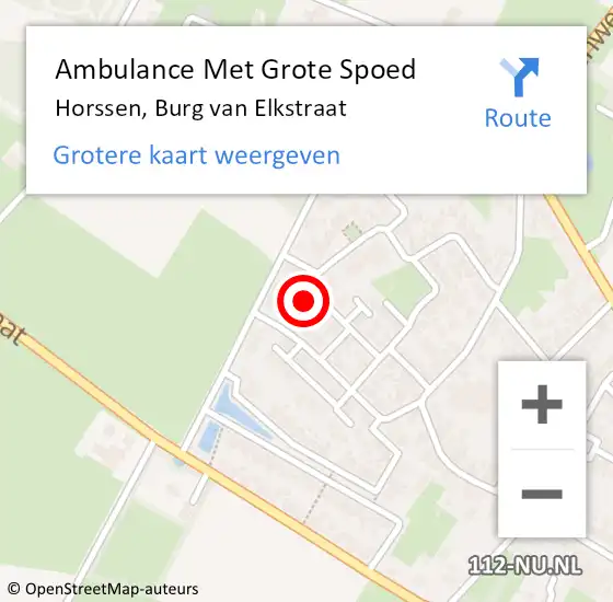 Locatie op kaart van de 112 melding: Ambulance Met Grote Spoed Naar Horssen, Burg van Elkstraat op 12 november 2013 15:55