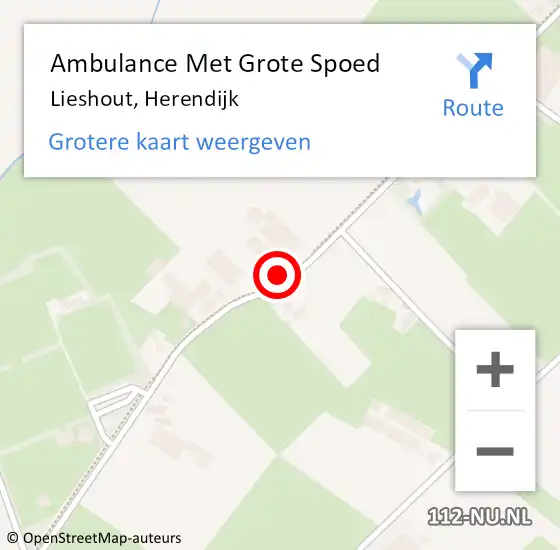 Locatie op kaart van de 112 melding: Ambulance Met Grote Spoed Naar Lieshout, Herendijk op 1 juli 2015 10:15