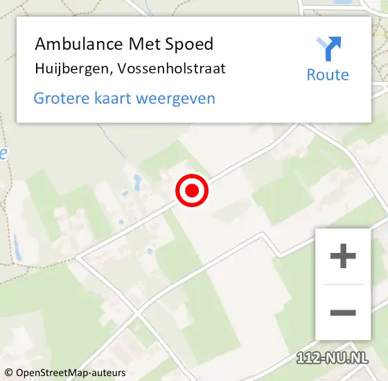 Locatie op kaart van de 112 melding: Ambulance Met Spoed Naar Huijbergen, Vossenholstraat op 1 juli 2015 22:39