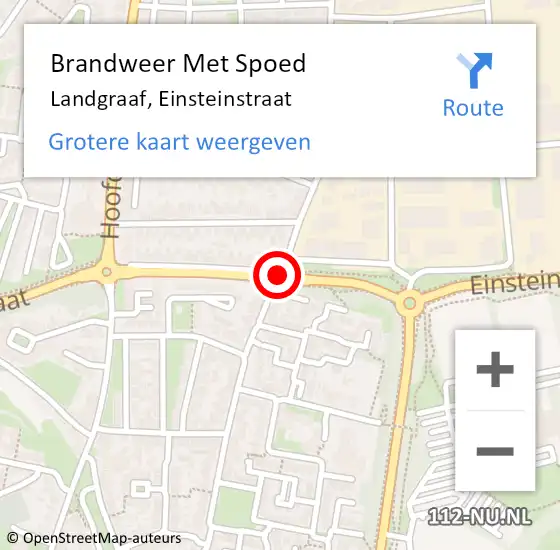 Locatie op kaart van de 112 melding: Brandweer Met Spoed Naar Landgraaf, Einsteinstraat op 2 juli 2015 15:47