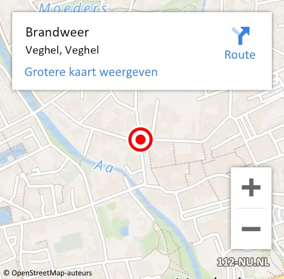 Locatie op kaart van de 112 melding: Brandweer Veghel, Clercxstraat op 2 juli 2015 20:39
