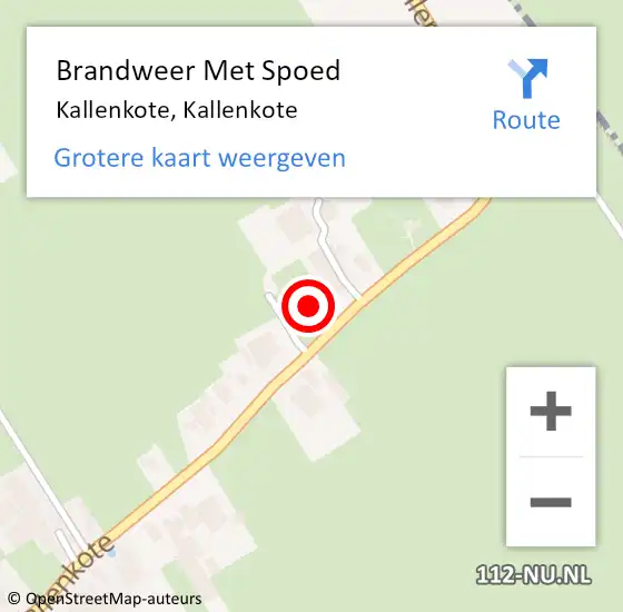Locatie op kaart van de 112 melding: Brandweer Met Spoed Naar Kallenkote, Kallenkote op 3 juli 2015 12:32