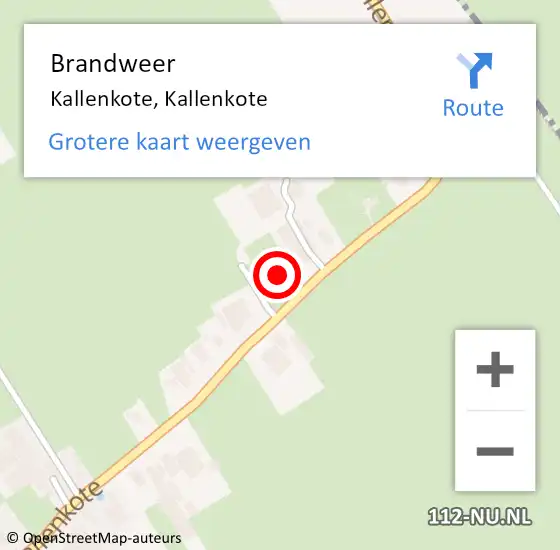 Locatie op kaart van de 112 melding: Brandweer Kallenkote, Kallenkote op 3 juli 2015 16:01
