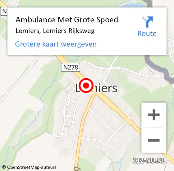 Locatie op kaart van de 112 melding: Ambulance Met Grote Spoed Naar Lemiers, Lemiers Rijksweg op 5 juli 2015 13:38