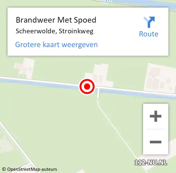 Locatie op kaart van de 112 melding: Brandweer Met Spoed Naar Scheerwolde, Stroinkweg op 6 juli 2015 15:58
