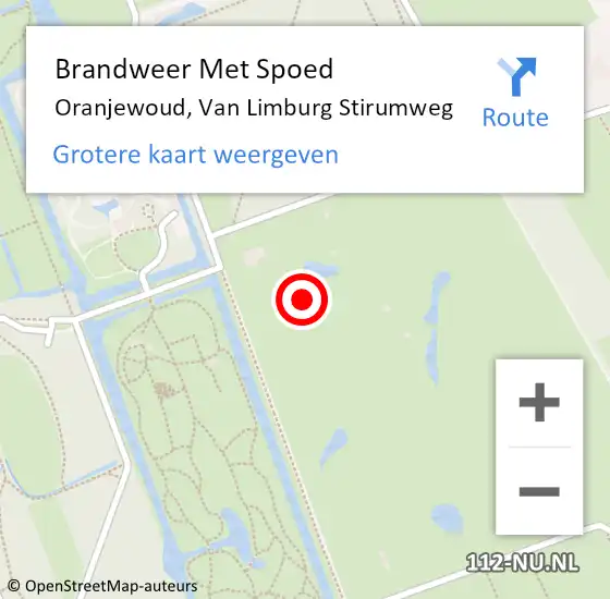 Locatie op kaart van de 112 melding: Brandweer Met Spoed Naar Oranjewoud, Van Limburg Stirumweg op 6 juli 2015 20:29