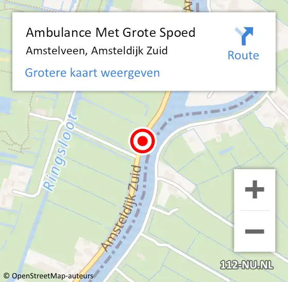 Locatie op kaart van de 112 melding: Ambulance Met Grote Spoed Naar Amstelveen, Amsteldijk Zuid op 7 juli 2015 23:38