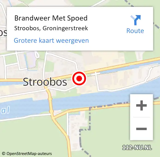 Locatie op kaart van de 112 melding: Brandweer Met Spoed Naar Stroobos, Groningerstreek op 7 juli 2015 23:38