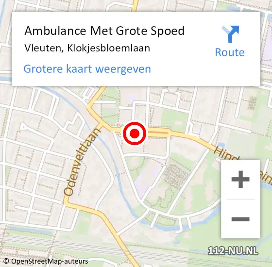 Locatie op kaart van de 112 melding: Ambulance Met Grote Spoed Naar Vleuten, Rading op 8 juli 2015 13:56
