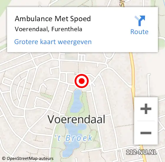 Locatie op kaart van de 112 melding: Ambulance Met Spoed Naar Voerendaal, Furenthela op 9 juli 2015 13:40