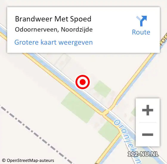 Locatie op kaart van de 112 melding: Brandweer Met Spoed Naar Odoornerveen, Noordzijde op 9 juli 2015 13:54
