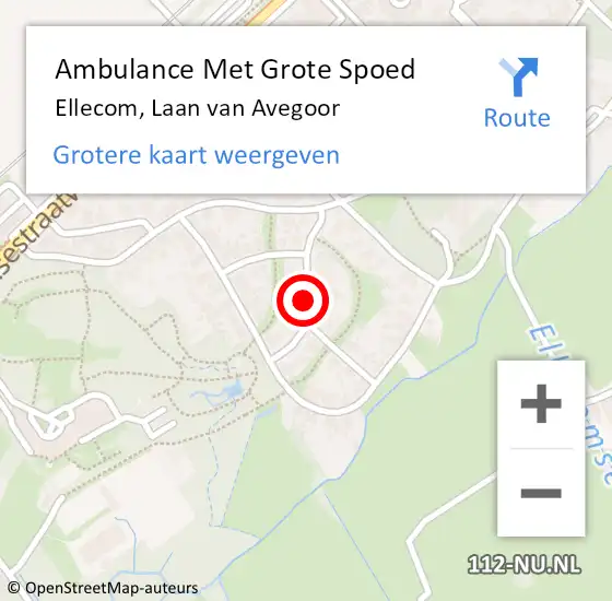 Locatie op kaart van de 112 melding: Ambulance Met Grote Spoed Naar Ellecom, Laan Van Avegoor op 9 juli 2015 20:08