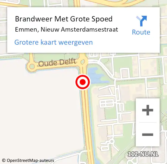 Locatie op kaart van de 112 melding: Brandweer Met Grote Spoed Naar Emmen, Nieuw Amsterdamsestraat op 10 juli 2015 01:40
