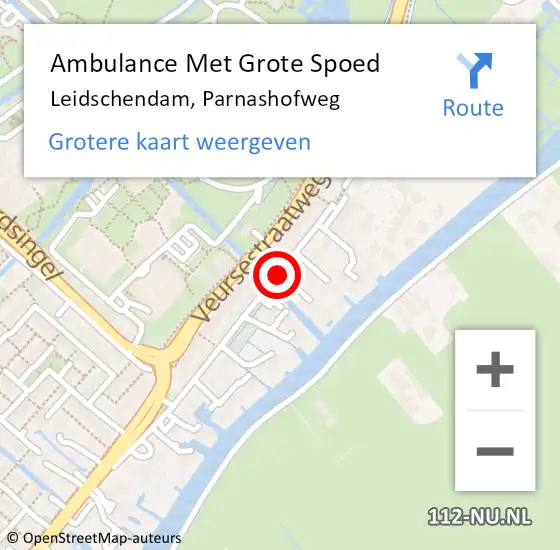 Locatie op kaart van de 112 melding: Ambulance Met Grote Spoed Naar Leidschendam, Parnashofweg op 10 juli 2015 06:22