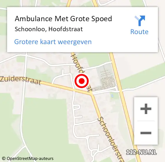 Locatie op kaart van de 112 melding: Ambulance Met Grote Spoed Naar Schoonloo, Hoofdstraat op 11 juli 2015 11:28