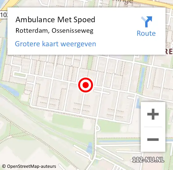 Locatie op kaart van de 112 melding: Ambulance Met Spoed Naar Rotterdam, Ossenisseweg op 11 juli 2015 12:54