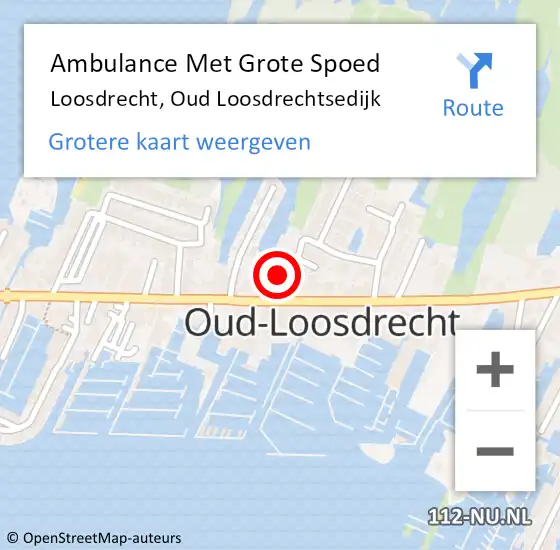 Locatie op kaart van de 112 melding: Ambulance Met Grote Spoed Naar Loosdrecht, Oud Loosdrechtsedijk op 11 juli 2015 18:41